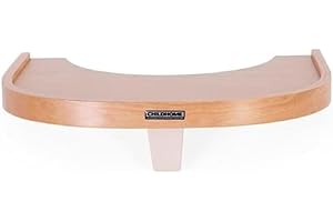 CHILDHOME, Tablette pour Chaise Haute Evolu 2, Ajustable en Profondeur, Facile d'installation, Matériaux de Qualité, Design, Bois de Hêtre, Couleur Bois Naturel