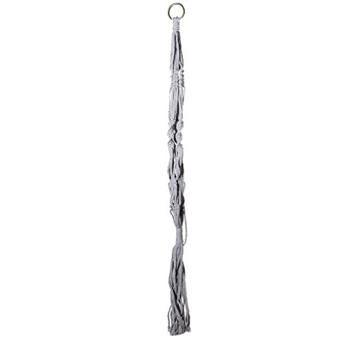 Gazechimp 4 Bein Hänger Makramee aus Baumwolle Blumenampel Blumenhänger Pflanzhänger Topfhänger Stückpreis 90cm – Grau - 3