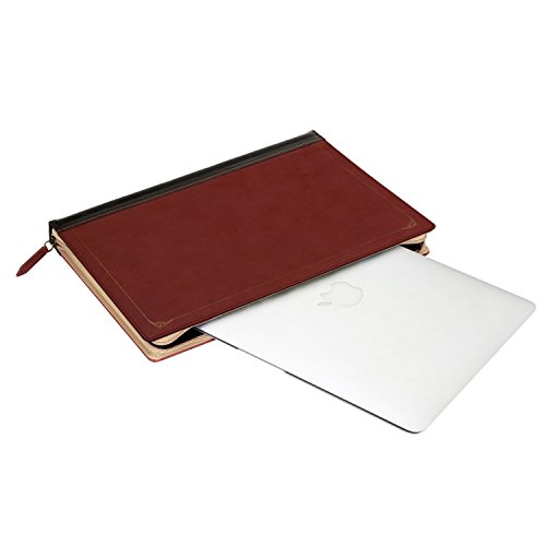 MOSISO MacBook Air 13 Sleeve Rei  verschluss  Hochwertige PU Leder Book Case Vintage Classic H  lle Tasche f  r MacBook Air 13 Zoll  A1466 A1369   Wei