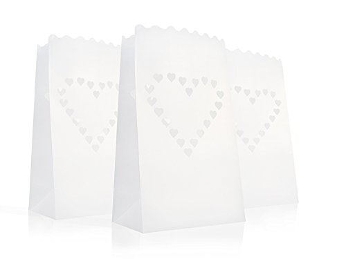 SiDeSo® 10 Stück Lichtertüten Herzen klein Hochzeit Deko