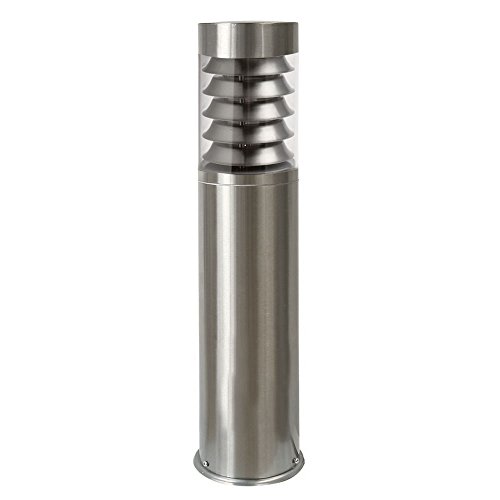 LED Standleuchte, 45cm, Pollerleuchte, Wegleuchte, Sockelleuchte, Gartenleuchte, Außenleuchte, Edelstahl, IP44, E27-230V (Form:S17) (Warmweiß) - 3