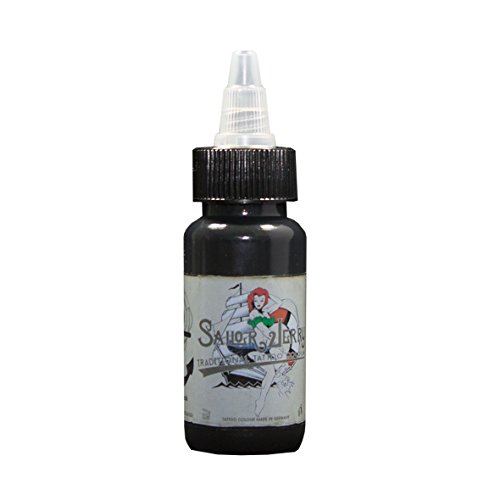 Sailor Jerry Tattoofarbe, Turbo Black (Turbo Schwarz), 30 ml. Made in GERMANY! Mit Zertifikat! Tätowierfarbe, Tattoo Ink, Vertrieb durch HAN-SEN GmbH! - 2