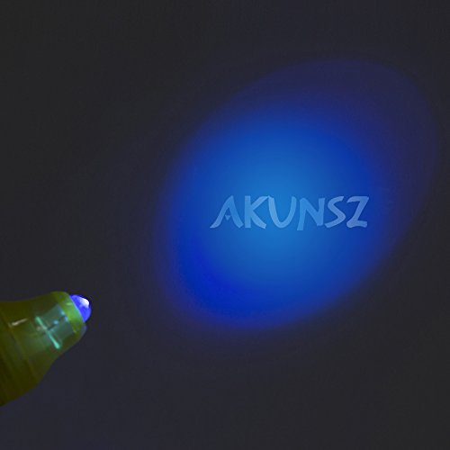 AKUNSZ 5 Stück UV Geheimstifte mit UV Licht Lampe, unsichtbar schreiben, 13.2cm inkl. wechselbaren Knopfzelle - 3