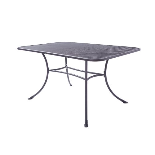 DEGAMO Streckmetall-Tisch Roma 90x160cm mit stabilem Rundrohrgestell, weiß