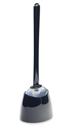 WcWunder antibakterielle WC-Reinigungs-"Bürste" ohne Borsten, schwarz Limited - Edition mit extra flexiblem, transparentem Silikon - Reinigungspad