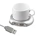 Produktbild Lorenlli Getränkebecher Silber 4 Port USB-Hub Tee Kaffeetasse Wärmer 50 ° C Max. Flüssigkeitstemperatur Elektrischer Wärmer Für PC-Heizer-Pad