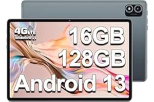 TECLAST P40HD Tablet 10.1 Inch Android 13,16GB RAM+128GB ROM(TF 1TB), T606 Octa-Core 1.6GHz, 4GLTE+5G WiFi, 1920x1200, Dual SIM, 4 Speaker/BT5.0/Camera 2+5MP/Type-C/GPS/6000mAh/Metal