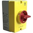 Hylec 40A AC Isolator Switch, Push Button Actuator, ON-OFF Operation, Yellow