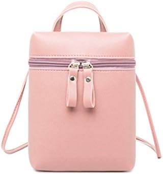 Mini PU Leather Crossbody Bag, Veriya Keys Phones Cash Coins Holder Shoulder Bag Cross Over Body Messenger Bags Pouches Handbag for Girls Kids Women Ladies Travelling Shopping Walking (Pink)