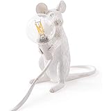 Lampes des animaux Mini souris créatrice nordique Créateur Salon Salle à manger Chambre Magasin de vêtements Personnalité Protection des yeux Cadeau Lampe de table en résine. (A)