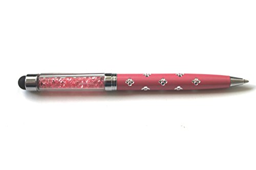 QUALITÄT 2-in-1 Kapazitiver Touchscreen-Stylus und Kugelschreiber mit Swarovski-Kristallen. FREIE NACHFÜLLUNG (ROSE) - 3