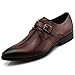 Produktbild LYMYY Monk Strap Schuhe Herren Casual Lederschuhe Spitz Klassische Formale Kleid Schuhe Schnalle Slip-On Arbeits Business Schuhe Braun,Brown,43EU