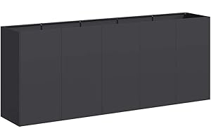 vidaXL Jardinera de Acero Laminado en frío Negro 200x40x80 cm, macetero, Soporte para Plantas, lecho Elevado, Soporte para jardineras