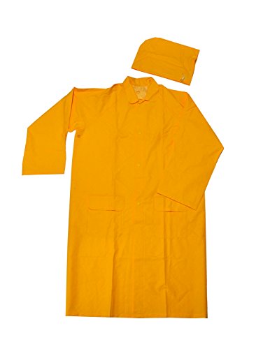 Preisvergleich Produktbild G & F 331 x l hohe Gewicht 35 mm PVC über Polyester regen Mantel mit Kapuze, 81,3 cm lang, Large, Gelb, gelb, 333L