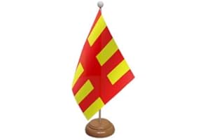 FlagSuperstore© Northumberland Desk Flag & Wooden Base 9" x 6" - British County