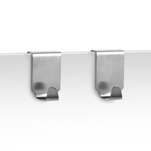 Zeller 24856 Handtuchhaken für Schranktür, 2er-Set, Edelstahl, L 4 x B 5 x H 6 cm - 2