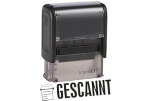 DIE STEMPEL GMBH Selbstfärber Imprint 2/Lagertext – GESCANNT - von Kaufhaus2010 – Office Stempel zur Kennzeichnung von Dokumenten 46 mm lang