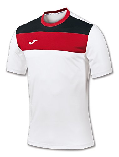 Joma 100224.206 - Camiseta de equipación de Manga Corta para Hombre, Color Blanco/Rojo, Talla 6XS-5XS