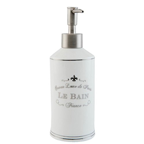 Seifenspender Lotionspender Keramik weiß Savon Luxe de Paris *Le Bain* France