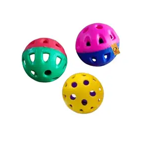 Foodie Puppies Interactive, Training & Exercise Bell Ball for Cockatiel, Budgerigar, Parrots, Kittens Cats & Puppies Color May Vary (Pack of 3)