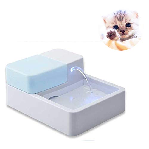 Preisvergleich Produktbild Pet 548925 Katzen- Und Hundetrinkbrunnen,Cat Water Dispenser Trinkwasser Artefakt Kokosnussschale Aktivkohle Automatischer Filtrationszyklus, LED Flow Fountain Basin 1.8L Anzug