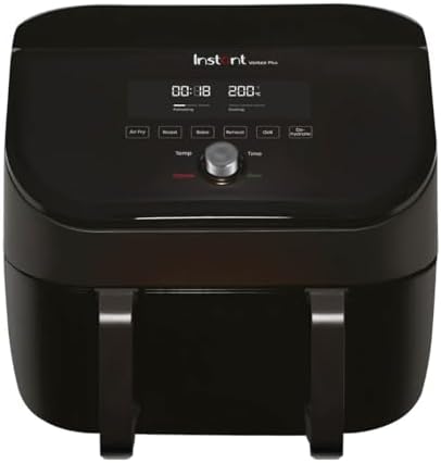 Instant Pot - Friggitrice ad aria Versazone Dual Nera - Grande 8.5L, Cestello singolo doppio con divisorio - 8 in 1 - Disidratazione degli alimenti, grill, cottura, arrosto, riscaldamento