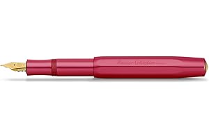 Kaweco COLLECTION Pióro wieczne Ruby I Premium ze stalową stalówką do wkładów atramentowych, pióro wieczne sportowe, 13 cm, stalówka: F (cienkie)
