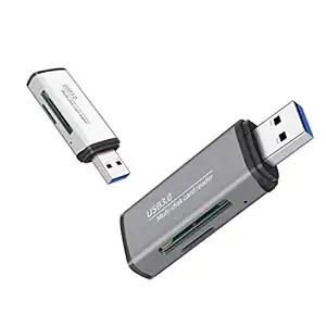 Farraige Metal 2 in 1 Actual USB 3.0 SD Card Reader for SDXC, SDHC, SD, MMC, RS-MMC, Micro SDXC, Micro SD, Micro SDHC Card and UHS-I Cards