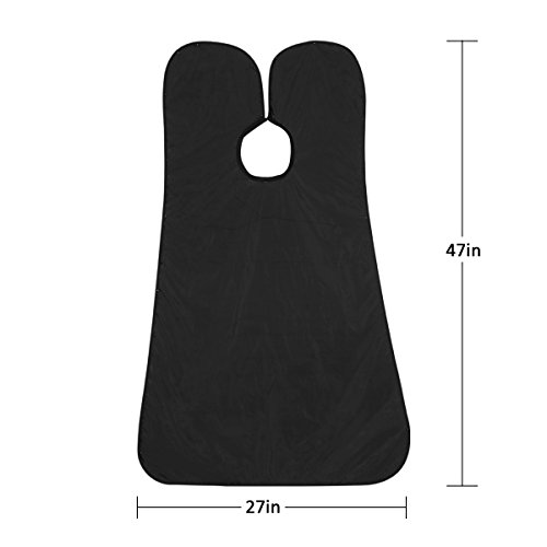 IUQY Bart Schablone & Bart Schürze für Bartgestaltung- Edelstahl Bart Styling Schablonenkamm Schablone |Sammel Tuch für Haare-Bart Lätzchen für Geschenk der Männer - 6