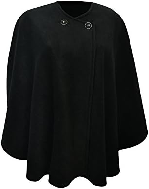 New Women Ladies Two Button Cape Poncho Plus Size