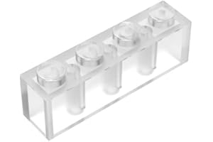 TTEHGB TOY Classic Building Brick 1x4, 100 Piece Bulk Brick Block, Full Transparency 1x4 Bricks, Compatible with Lego Parts and Pieces 3010(Colour: Full Transparency)