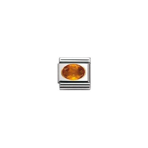 Nomination Comp. Classic CUBIC ZIRCONIA FACETTIERT Edelstahl, 18K-Gold (ORANGE) 030601