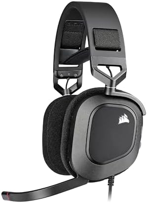 Corsair HS80 RGB USB Cuffia Gaming con Microfono Premium con Audio Surround 7.1, Microfono Broadcast Omnidirezionale, Controlli per Volume e Mute sul Padiglione, Illuminazione RGB Dinamica, Carbonio