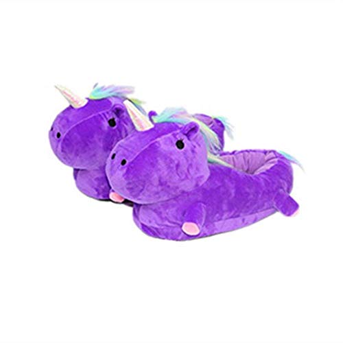 Leisu LED Unicorno Pantofole Peluche Ciabatte Invernali Unisex Regalo per Adulti Uomo Donna Ragazze Christmas Halloween EU 36-47