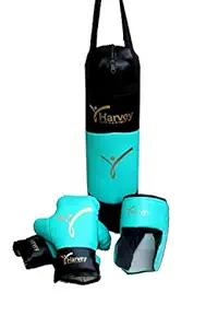 HARVEY SPORTS & FITNESS Kids Boxing Kit with Punching Bag Gloves & Head Guard Small Upto 8 Years (18 Inches)