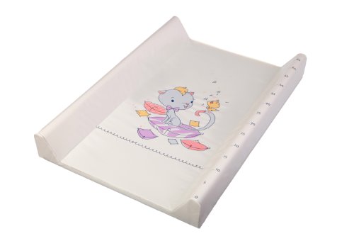 Changing Pad - Changing Mat - Changing Cover - Cotbed Changing Pad - Cot Bet Changing Mat - Changing Mat with hard base - Changing Table Top - with print and measuring growth tape in cm! Kitty, PVC, 70x50 cm
