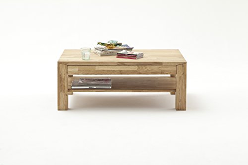 Preisvergleich Produktbild Couchtisch Messina MCA Eiche Bianco massiv Braun Holz Massivholz