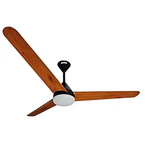 OCECO Fansio Light Energy Saving bldc Fans 1200MM With Remote Control, 9W LED underlight, and BLDC Motor (Wattage:28W, Color: Wooden Color Blade & Black Body)