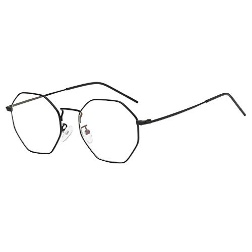 Preisvergleich Produktbild KUDICO Unisex Brillen Retro Glasrahmen Ebenenspiegel Dekobrille Metall Frame Klassisches Rhombus Rahmen Glasses Klare Linse Brille(A, One Size)
