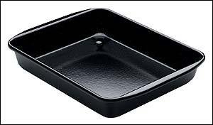 Riess 454290 Bratrohrpfanne, Edelstahl, schwarz, 32.8 x 41,6 x 7 cm