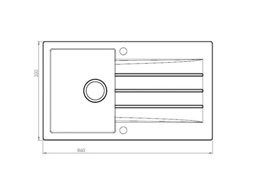 Axis Kitchen Mojito 100 Küchenspüle Farbe Axis Schwarz Material Axigranit 50er Unterschrank Spülbecken Siphon, Exzenterbedienung, Ausschnittschablone - 5