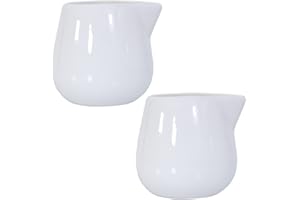 UNGFU MALL 2 PCS 150 ml Blanc Petit pichet en céramique de cuisine verseur Tasse à café crème Sauce par +ing