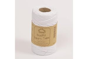 EVERLASTO Bäckergarn, solide 100 m Spulen, Baumwolle, schneeweiß, 2mm