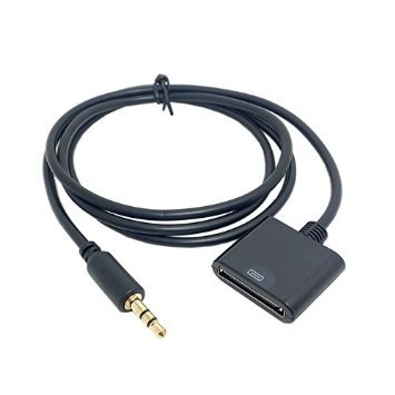 Audio Cable [Click2u] -AUX 3.5mm Male to 30 pin Female Audio Adapter Converter Cable for iPhone 4 4s,iPod [BLACK].