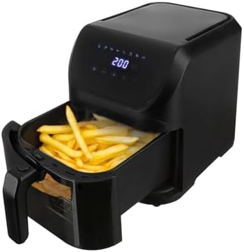 KASANOVA Friggitrice ad aria 5 Litri, friggitrice senza olio con 7 programmi di cottura, fino a 200°C, friggitrice ad aria 1500 watt, no fumo e cattivi odori