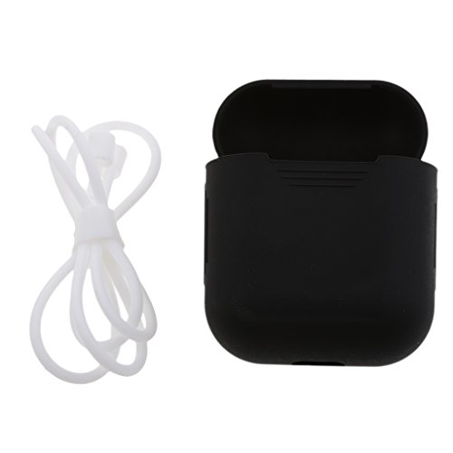 Segolike Black Silicone Case Cover Holder Pouch Holder Sleeve + White Anti-lost Ear Loop Strap Wrap For Earpods AirPods Bluetooth Earphones Charging Box RS.230 (58.00% Off) - Amazon
