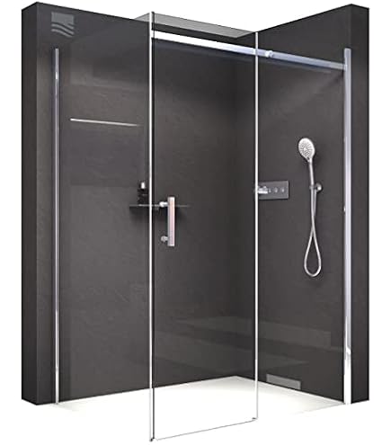 BERNSTEIN Duschkabine NT806 FLEX - Eckdusche Mit Schiebetür 110x100 Cm In Grauglas