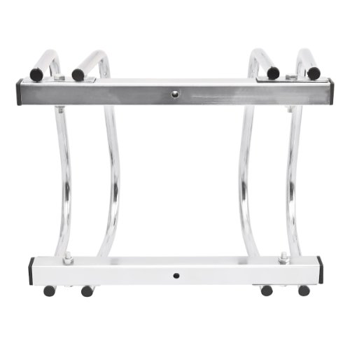 Relaxdays Fahrradständer, Boden oder Wandmontage, Für 2 Fahrräder, Aus verchromtem Stahl, Regenfester Fahrradhalter für draußen, HBT: ca. 26 x 40 x 32 cm, silber - 6