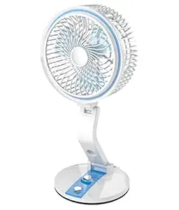 Table Fan Powerful Rechargeable 1.5 Watts Table Fan with 21 SMD LED Light, Table Fan for Home, Table Fans, Table Fan for Office Desk, Table Fan High Speed, Table Fan For Kitchen(Multicolour)