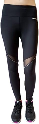 DEUCE SPORTS Lightspeed Womens Reflective Workout Leggings | Black Mesh Slimming Leggings | Skin Tight Fabric With High Waist | Perfect For Yoga Workout Fitness Gym Running Jogging Tennis